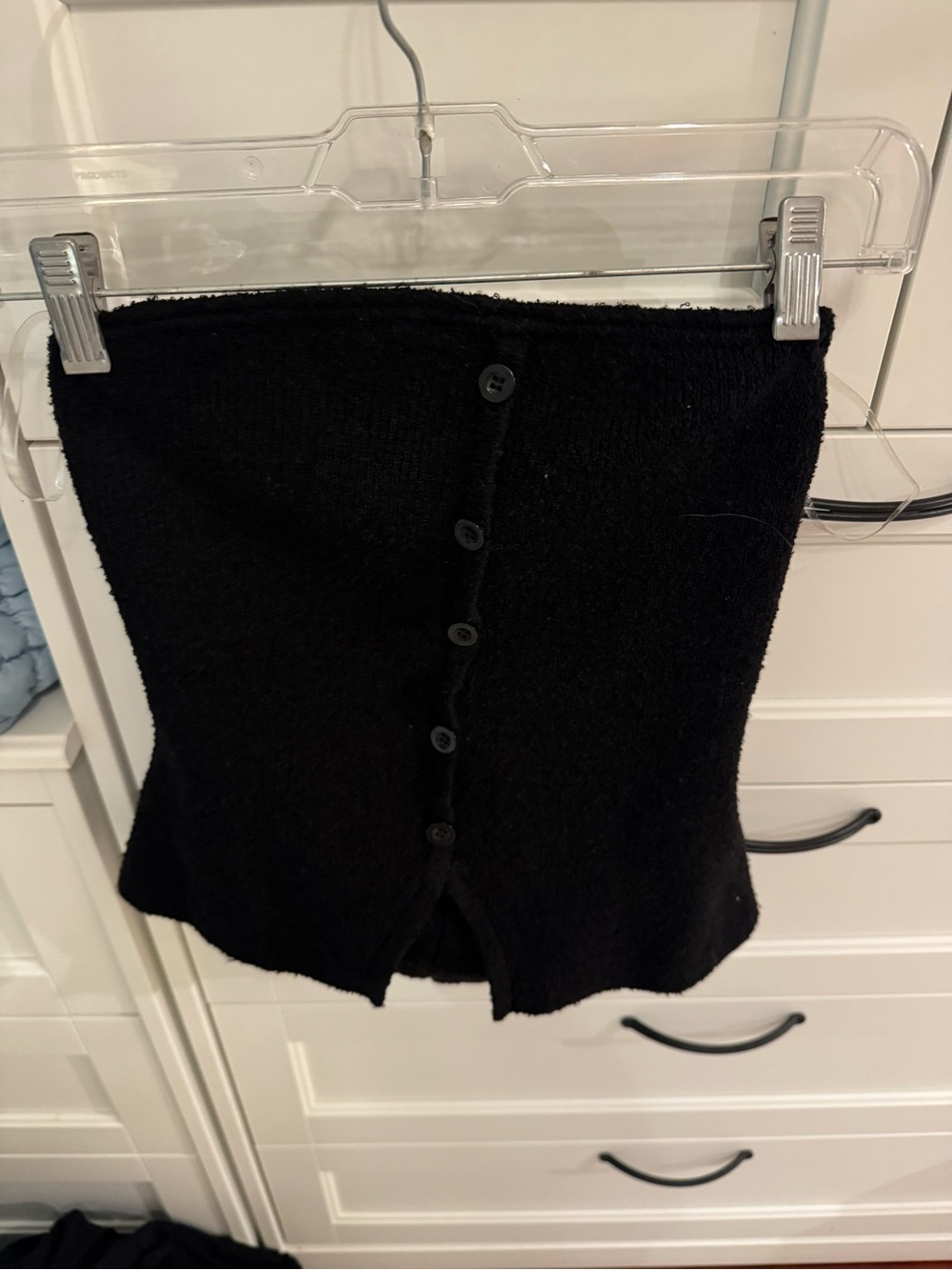 Discovery Black Button-Front Tube Top